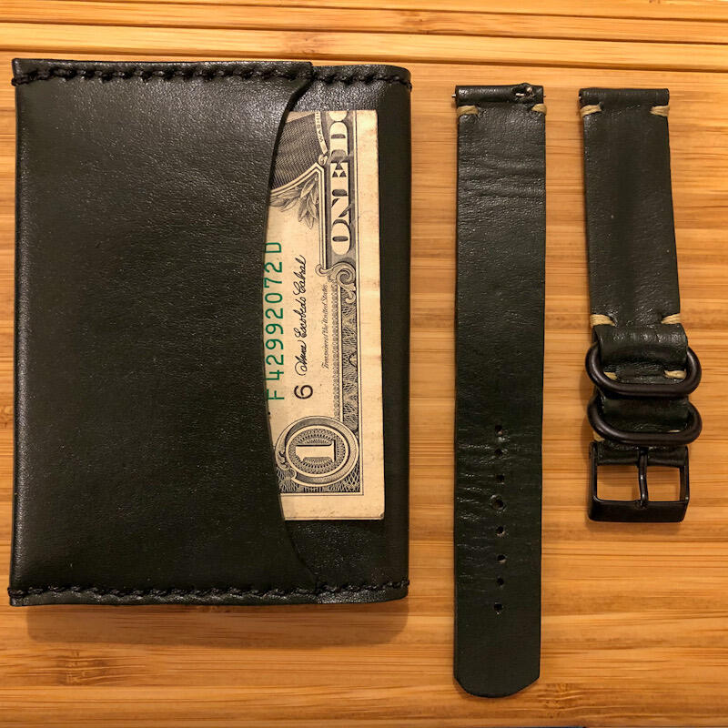 Adanino Army Green Combo Wallet and Zulu Watchstrap